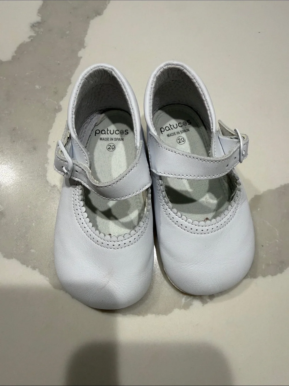 Stride Rite White Baby Mary Jane Shoes with Buckle Strap